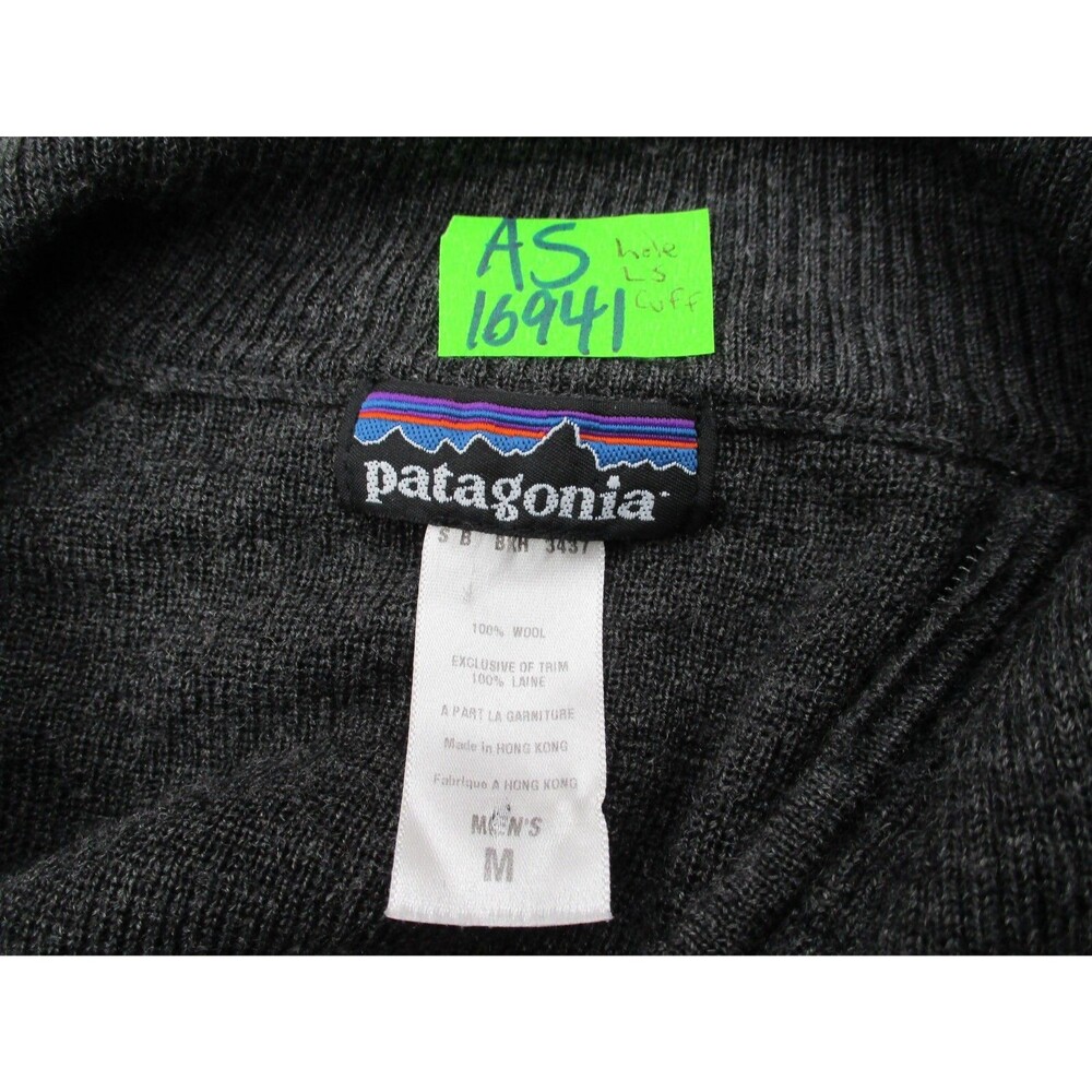 Patagonia Sweater Mens Small S Gray Knit Wool Full Zip - Picture 9 of 11